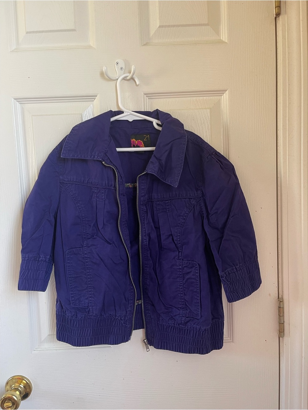 Forever 21 Kids Purple Zip-Front Puffer Jacket